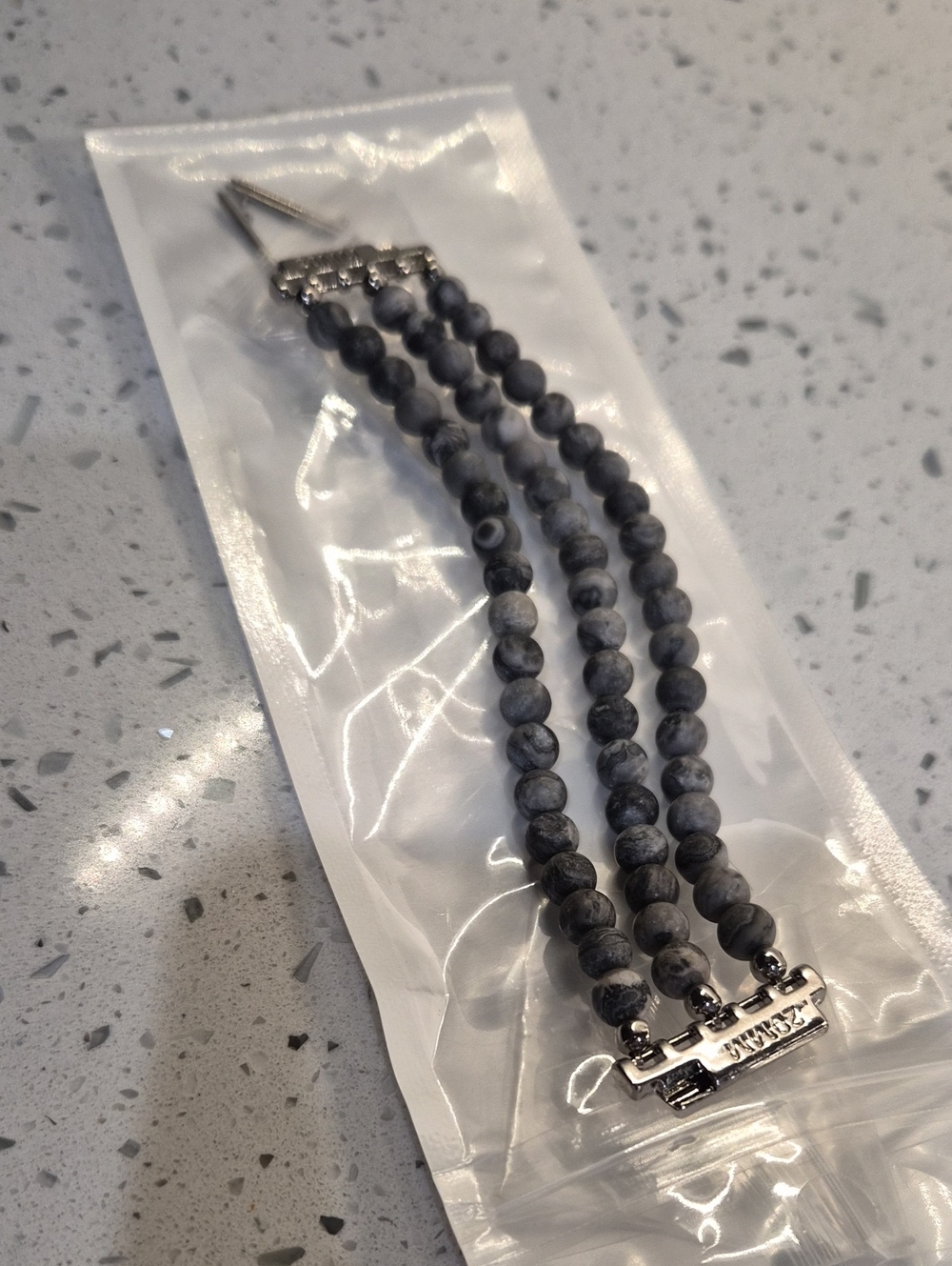 Triple Strand Gray Beaded Samsung Watch  Bracelet